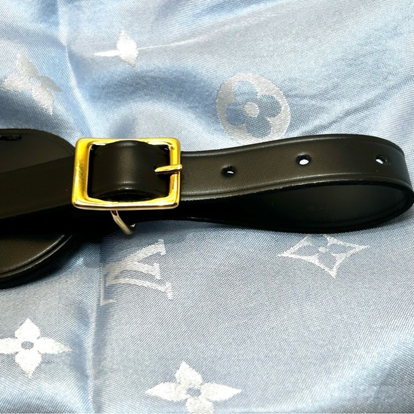 Louis Vuitton Black Leather Luggage Tag - Picture 3 of 9